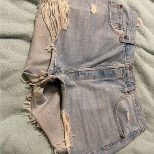 Levi's Light Blue Distressed Jean Shorts